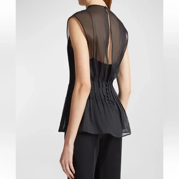 Khaite Westin Organza Top, 6, Black - Picture 4 of 17
